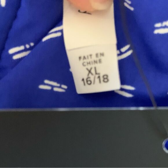 VERA BRADLEY Blue Water Bouquet Reversible Tankini Swim Bikini Top XL 16-18 - Picture 13 of 15